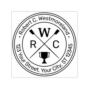 Tampon Auto-encreur Nom du trophée de l'équipage des rameurs d'aviron 