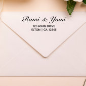 Tampon Auto-encreur Nom élégant Monogramme Typographie Adresse de reto