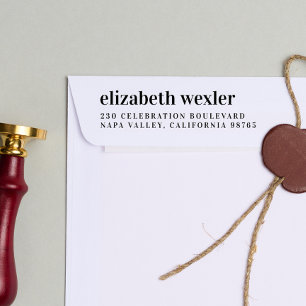 Tampon Auto-encreur Nom en minuscules gras Adresse de retour personnal