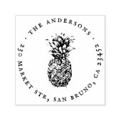 Tampon Auto-encreur Nom et adresse de retour de l'ananas tropical (Design)