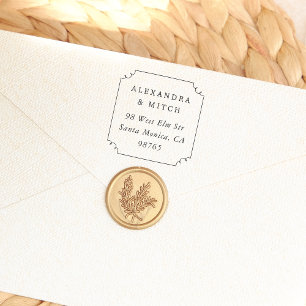 Tampon Auto-encreur Nom et adresse de retour du cadre tiré à la main