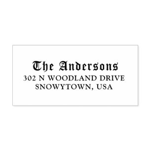 Tampon Auto-encreur Nom et adresse gothique calligraphique