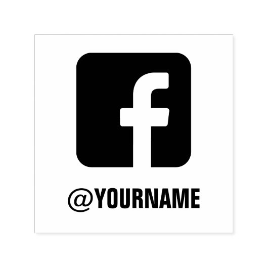 Tampon Auto-encreur Nom Facebook personnalisé, Suivez-moi sur Facebook (Design)