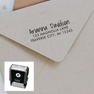 Tampon Auto-encreur Nom individuel Fancy Return Adresse