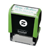 Tampon Auto-encreur Nom Joyeux Noël en script moderne vert (Produit)