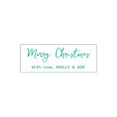 Tampon Auto-encreur Nom Joyeux Noël en script moderne vert (Design)