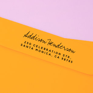 Tampon Auto-encreur Nom manuscrit et adresse de retour simple