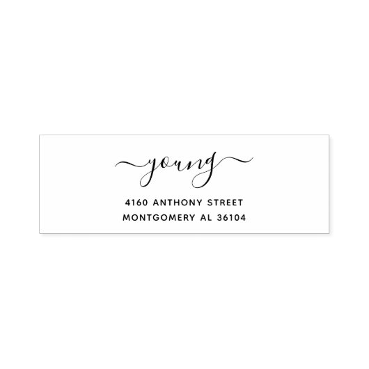 Tampon Auto-encreur Nom manuscrit moderne et adresse de retour 08a. (Design)