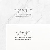 Tampon Auto-encreur Nom manuscrit moderne et adresse de retour 08a.