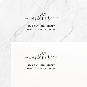 Tampon Auto-encreur Nom manuscrit moderne et adresse de retour 08d.