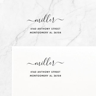 Tampon Auto-encreur Nom manuscrit moderne et adresse de retour 08d.