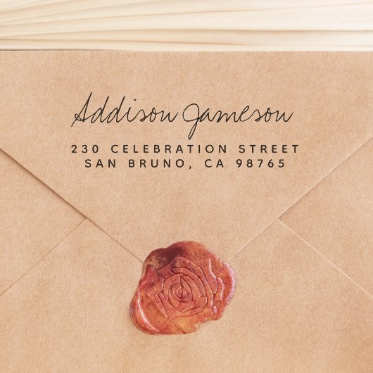 Tampon Auto-encreur Nom manuscrit simple et adresse de retour