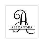 Tampon Auto-encreur Nom Monogramme De Script Fractionné Pour La Lettre (Design)