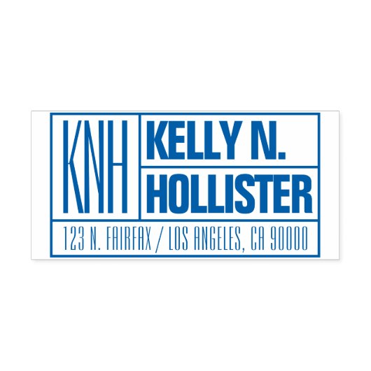 Tampon Auto-encreur Nom monogramme moderne ou adresse de retour d'affa (Design)