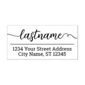 Tampon Auto-encreur Nom personnalisé Adresse de retour Script manuscri (Design)