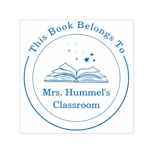 Tampon Auto-encreur Nom Personnalisé Circle Book Appartient À L'Enseig (Design)
