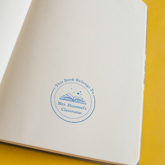 Tampon Auto-encreur Nom Personnalisé Circle Book Appartient À L'Enseig