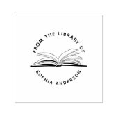 Tampon Auto-encreur Nom Personnalisé Élégant De La Bibliothèque D'Auto (Design)