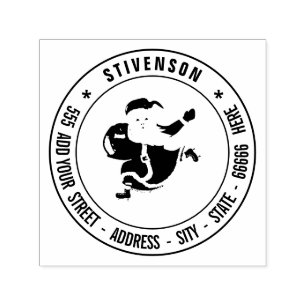 Tampon Auto-encreur Nom personnalisé et timbre de Noël avec Père Noël