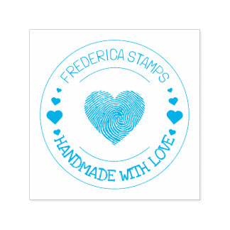 Tampon Auto-encreur Nom personnalisé fait à la main avec coeur d'amour