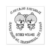 Tampon Auto-encreur Nom personnalisé Twins Baby shower Self-inking S (Design)
