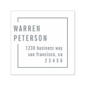 Tampon Auto-encreur Nom professionnel géométrique minimal Adresse de r (Design)