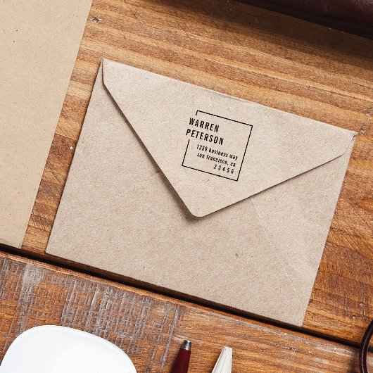 Tampon Auto-encreur Nom professionnel géométrique minimal Adresse de r