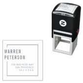 Tampon Auto-encreur Nom professionnel géométrique moderne Adresse de r (En situation)