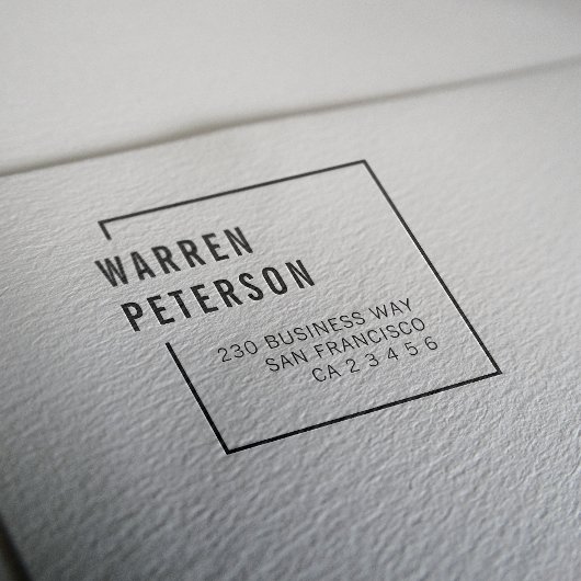 Tampon Auto-encreur Nom professionnel géométrique moderne Adresse de r