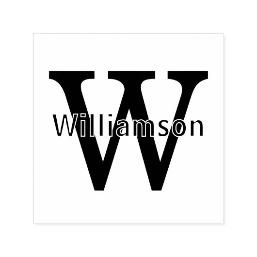 Tampon Auto-encreur Nom sur simple monogramme initial unique gras #2 (Design)