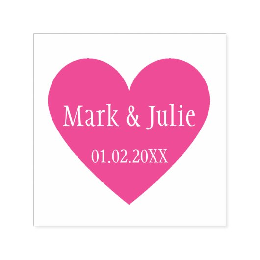 Tampon Auto-encreur Noms de couple Mariages mignons Date Coeur Art Tim (Design)