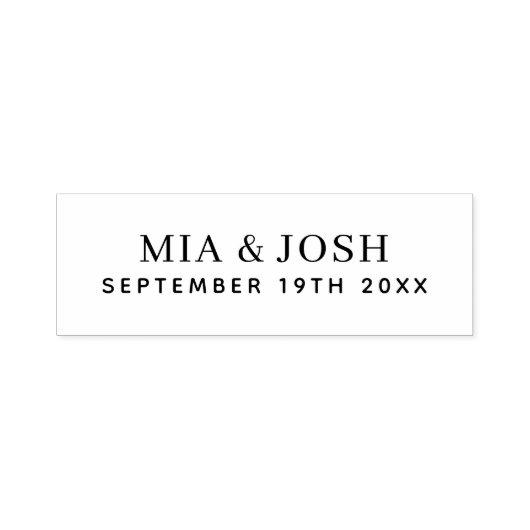 Tampon Auto-encreur Noms de mariage et date (Design)