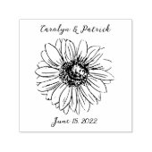Tampon Auto-encreur Noms de mariage personnalisés Date Tournesol (Design)