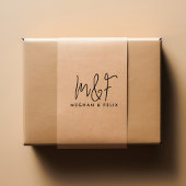 Tampon Auto-encreur Noms de script moderne Monogramme mariage