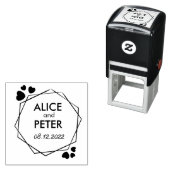 Tampon Auto-encreur Noms des nouveaux mariés, date de la mariée person (En situation)