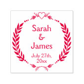 Tampon Auto-encreur Noms des nouveaux mariés personnalisés et date du  (Design)