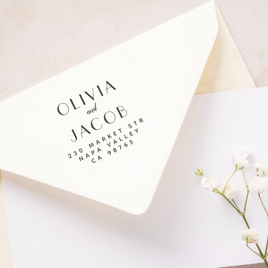Tampon Auto-encreur Noms et adresse de retour des Mariages officiels p