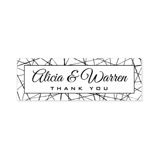 Tampon Auto-encreur Noms et texte personnalisés dans le cadre artistiq (Design)