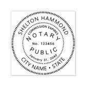 Tampon Auto-encreur notaire de droit public rond noir (Design)