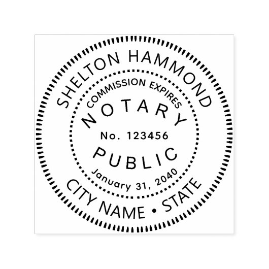 Tampon Auto-encreur notaire de droit public rond noir (Design)