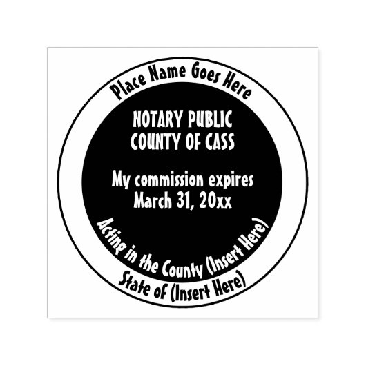Tampon Auto-encreur Notaire public date d'expiration de la commission (Design)
