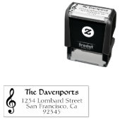 Tampon Auto-encreur Note de musique Black Treble Clef (En situation)