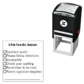 Tampon Auto-encreur Note du nom de l'enseignant Modèle texte (En situation)