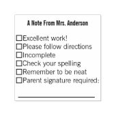 Tampon Auto-encreur Note du nom de l'enseignant Modèle texte (Design)