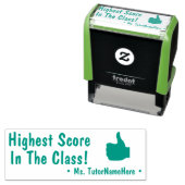 Tampon Auto-encreur "Note La Plus Élevée Dans La Classe !" + Nom Du Tu (En situation)