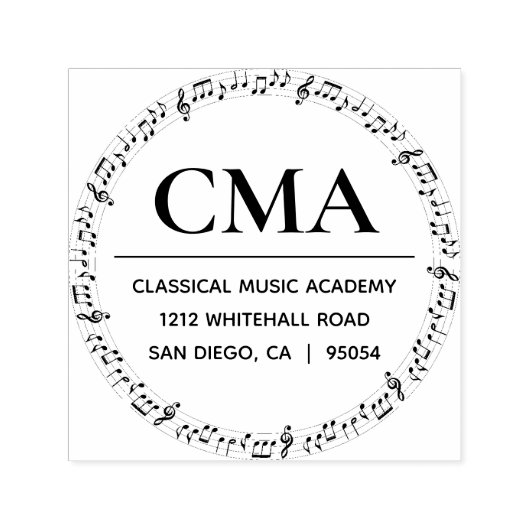 Tampon Auto-encreur Notes musicales École de professeurs de musique (Design)
