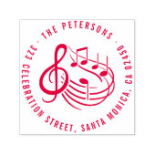 Tampon Auto-encreur Notes musicales modernes Nom rond et adresse de re (Design)