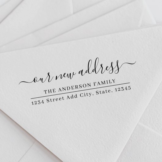 Tampon Auto-encreur Notre nouvelle adresse Moving Faire-part Adresse d