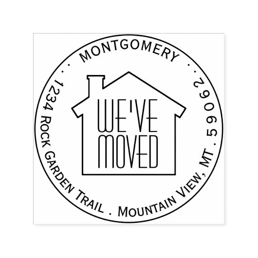 Tampon Auto-encreur Nous avons déplacé le logo rond Nom du cercle Adre (Design)