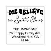 Tampon Auto-encreur Nous croyons en la typographie rétro du Père Noël (Design)